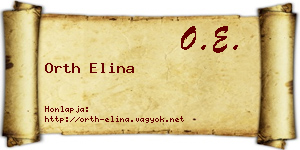Orth Elina névjegykártya